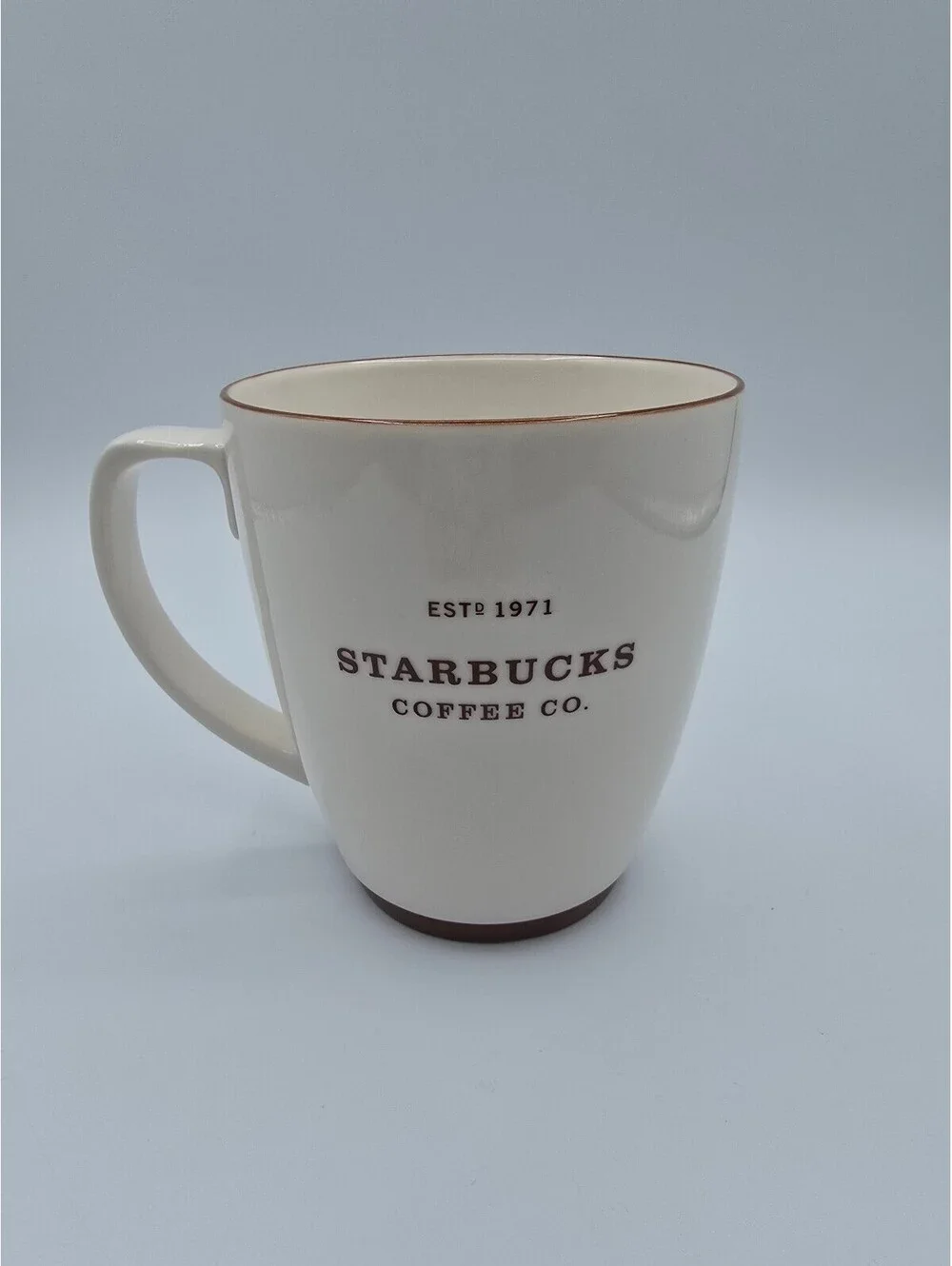 Vintage Starbucks 2006 Abbey Cream Brown Ceramic Coffee Mug